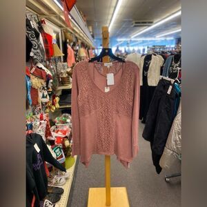 Symmetry Ladies Med Dusty Rose Lace tunic - NEW